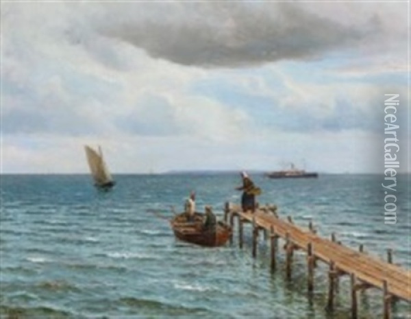 View From Snekkersten Towards The Island Of Hven Oil Painting - Holger Luebbers