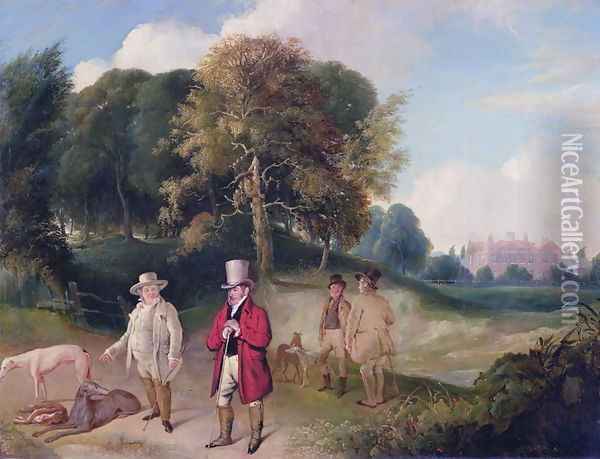 J. M. W. Turner (1775-1851) and Walter Ramsden Fawkes (1769-1825) at Farnley Hall, c.1820-24 Oil Painting - John Robert Wildman