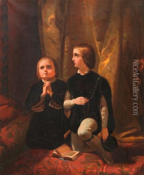 Les Enfants D'edouard Oil Painting - Henri De Caisne