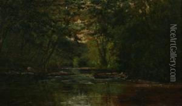On The River Jackson, N.h. Oil Painting - Frank Henry Shapleigh