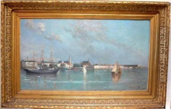 Port D' Anvers Oil Painting - Alexandre Marcette