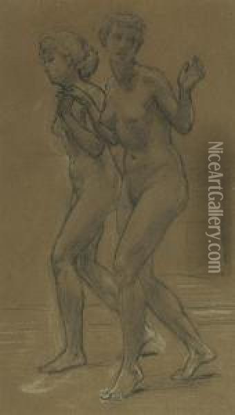 Two Nudes Oil Painting - Joseph Moore