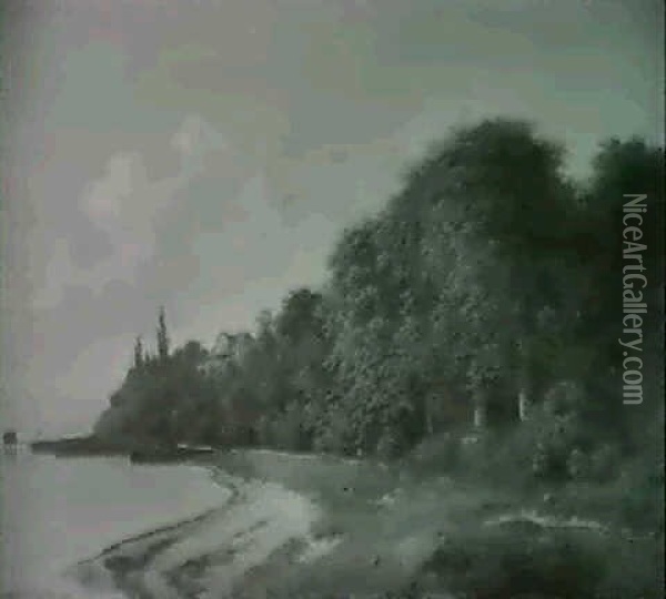 Kystparti Fra Strandmollen Nord For Kobenhavn Oil Painting - Georg Emil Libert