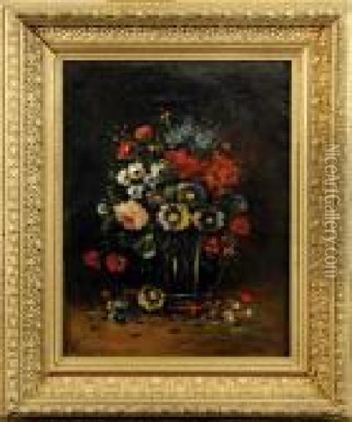 Vase Garni De Fleurs Oil Painting - Eugene Henri Cauchois