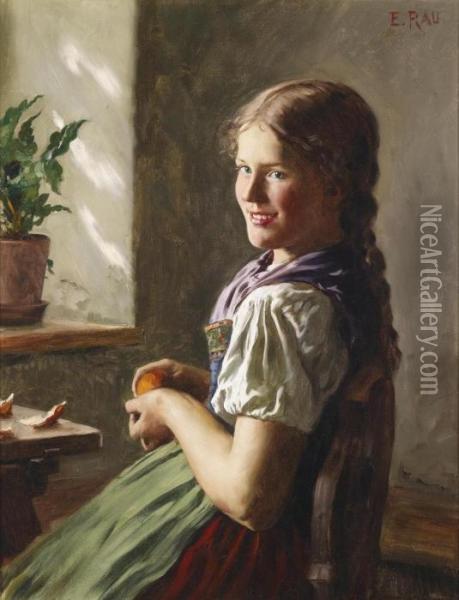 Girl By The Window Oil Painting - Emil Rau