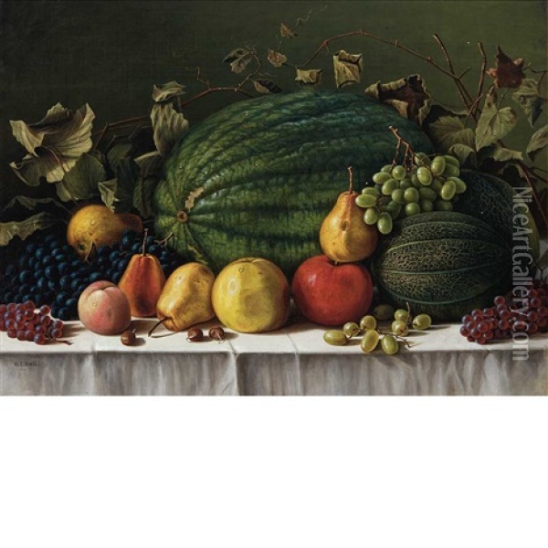 Still Life With Fruit Oil Painting - William Coventry Wall