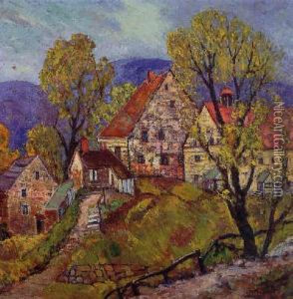 Cloisters Of Ephrata Oil Painting - Fern Isabel Coppedge