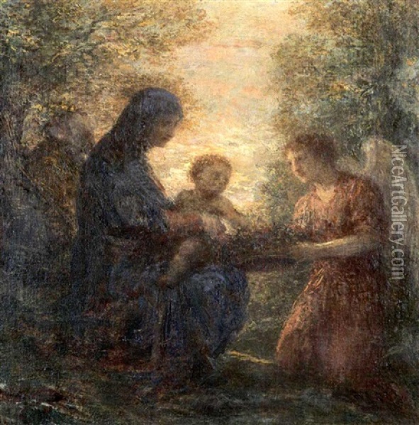 Repos De La Sainte Famille Oil Painting - Henri Fantin-Latour