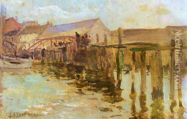 The Landing Newport Oil Painting - John Henry Twachtman