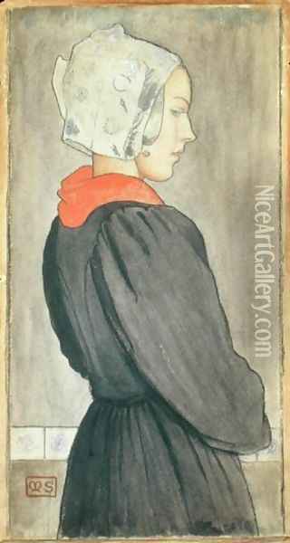 Dutch Girl, c.1899 Oil Painting - Marianne Preindelsberger Stokes