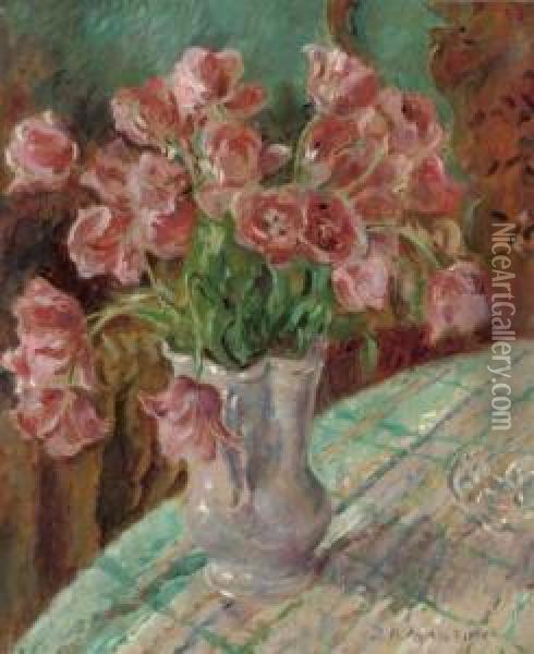 Pink Tulips Oil Painting - James Bolivar Manson