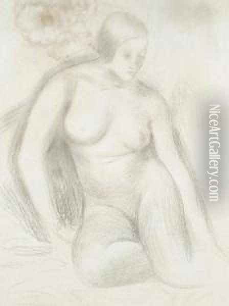 Nude Study Of Dora Carrington Oil Painting - Mark Gertler
