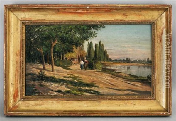 Promenade Au Bord Du Lac Oil Painting - Adolphe Appian