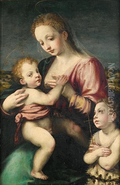 The Madonna And Child With The Infant Saint John The Baptist Oil Painting - Niccolo Betti