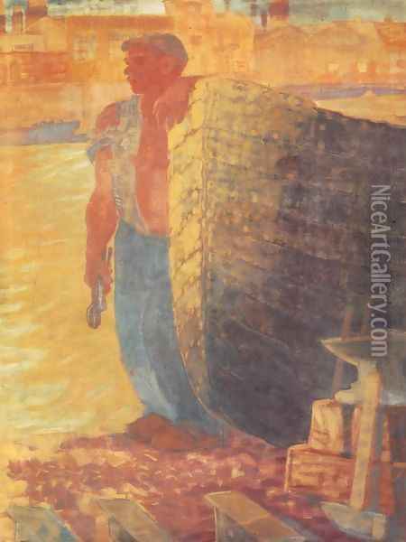 Hajokovacs, 1934 Oil Painting - Gyula Derkovits