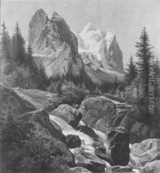 In Den Schweizer Alpen Oil Painting - Friedrich Johann C.E. Preller the Elder