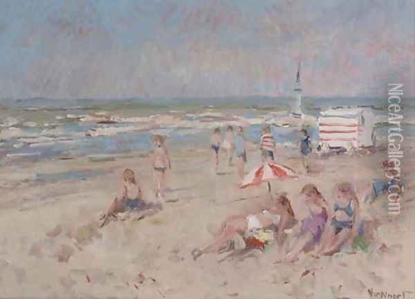 Beach scene, Zandvoort Oil Painting - Adam van Noort