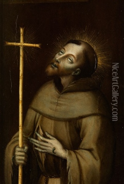Der Heilige Antonius Mit Den Wundmalen Oil Painting - Luis de Morales