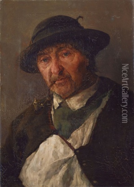 Tiroler Bauer Mit Pfeife Oil Painting - Louis Eysen