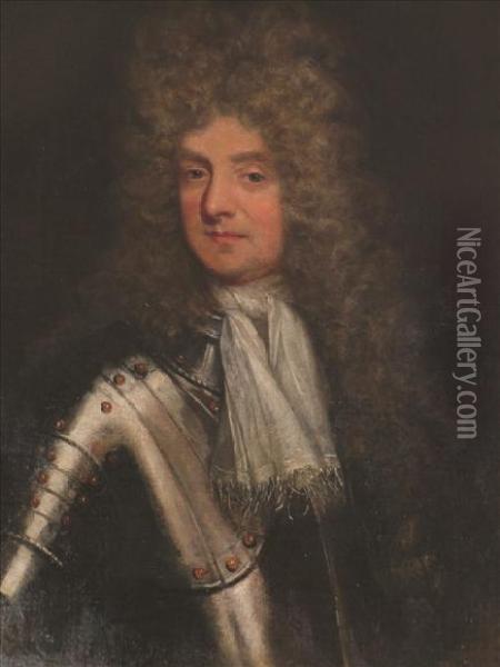 Portrait Ofcol. Henry Walrond Head And Shoulders Oil Painting - Sir Godfrey Kneller
