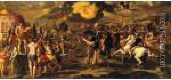 The Vision Of The True Cross Oil Painting - Raphael (Raffaello Sanzio of Urbino)