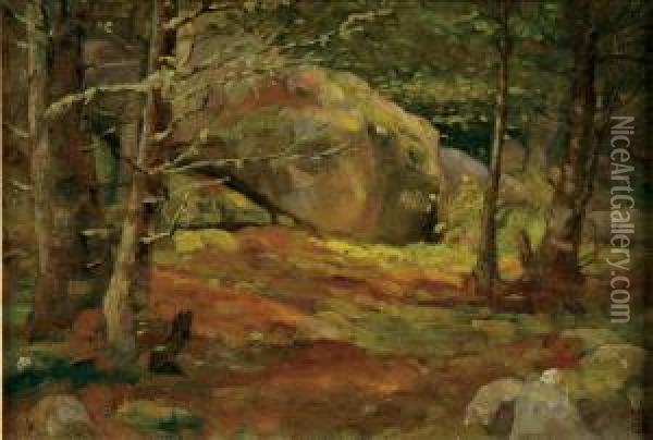 Forest Interior In Fall Oil Painting - Walter Lofthouse Dean