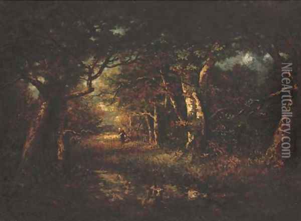 Bas-Breau, paysage en sous-bois Oil Painting - Narcisse-Virgile Diaz de la Pena
