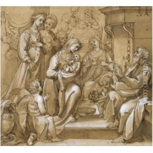 The Birth Of St John The Baptist Oil Painting - Ventura Salimbeni