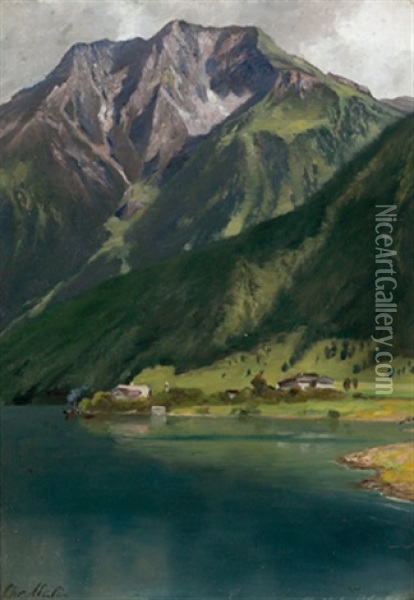 Blick Auf Den Achensee Oil Painting - Christian Friedrich Mali