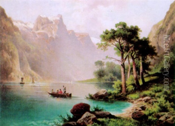 Der Pilatus Am Vierwaldstatter See, Schweiz Oil Painting - Anton Pick
