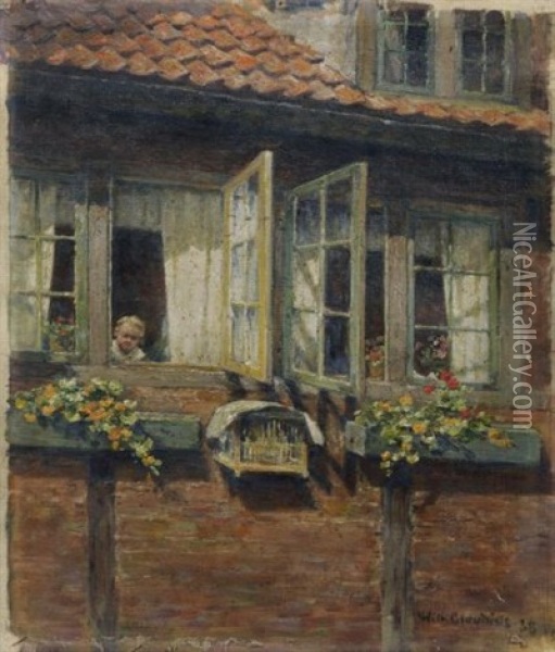 Madchen Am Fenster Oil Painting - Wilhelm Ludwig Heinrich Claudius
