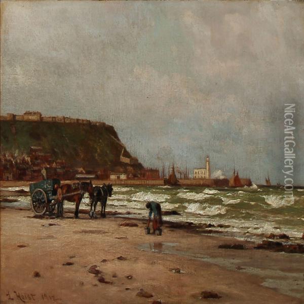 Coastal Scene Oil Painting - Lauritz B. Holst