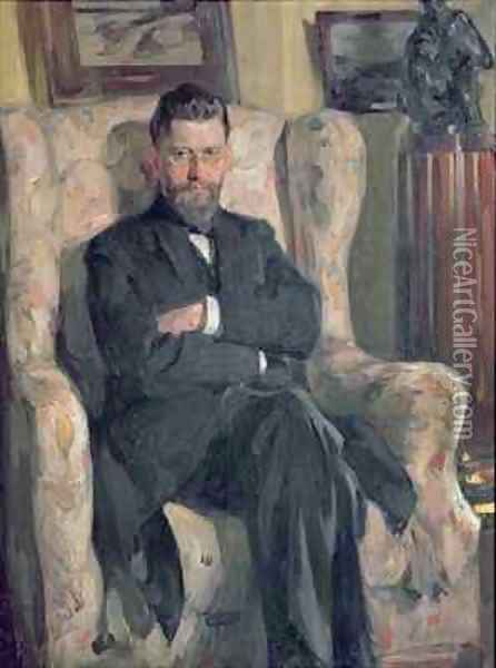 Portrait of the collector Alexei A. Bakhrushin (1865-1929) Oil Painting - Osip Emmanuilovich Braz