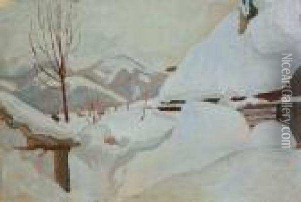 Widok Na Giewont W Zimie Oil Painting - Stanislaw Kamocki