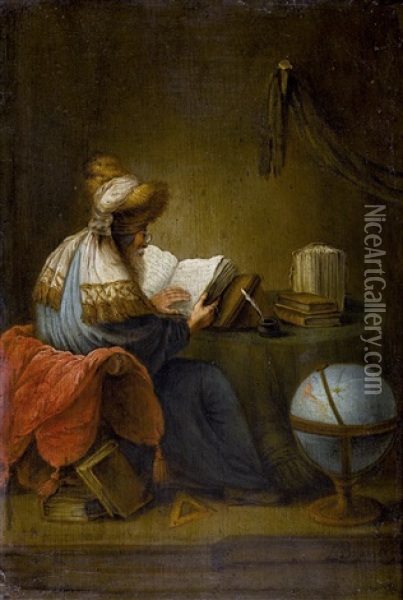 Lesender Gelehrter Mit Turban Oil Painting - Leonard Bramer