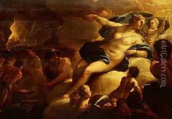 Venus at the Forge of Vulcan Oil Painting - Luca Giordano