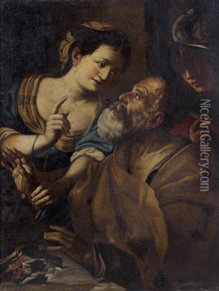 Le Reniement De Saint Pierre Oil Painting - Ludovicus Finsonius (see FINSON, Louis)