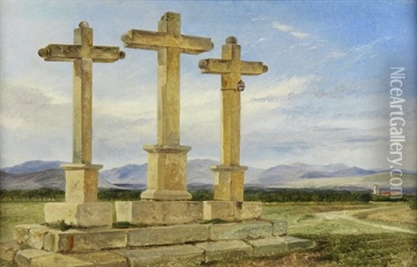 El Calvario De Churriana (crosses At Churriana) Oil Painting - Richard Ansdell