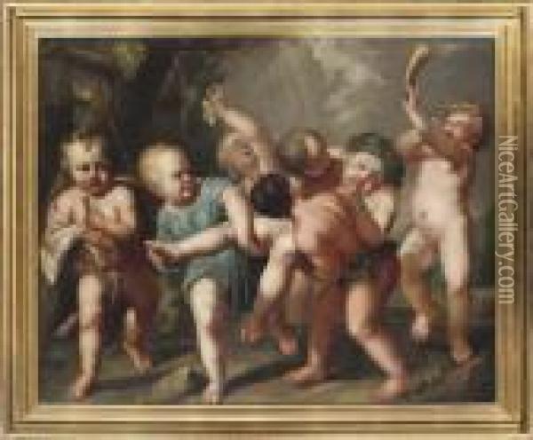 An Infant Bacchanal Oil Painting - Peter Paul Rubens