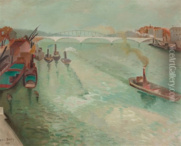 La Seine Oil Painting - Alice Bailly