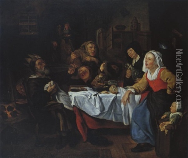 Der Konig Trinkt Oil Painting - Jacob Jordaens