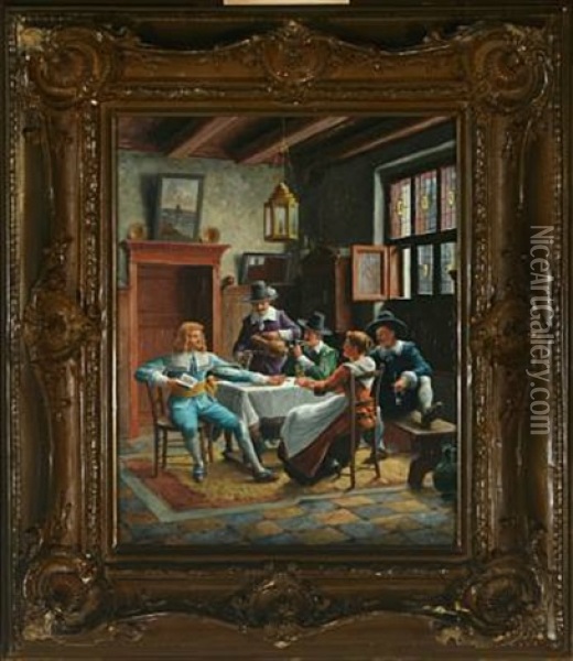 Interior Oil Painting - Wilhelm Giessel