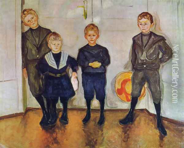 The Four Sons of Dr. Linde Oil Painting - Edvard Munch