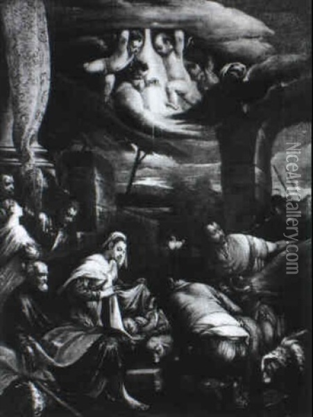 Adorazione Dei Pastori Oil Painting - Jacopo dal Ponte Bassano