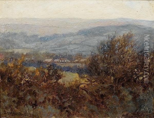Stream Near Tavistock, South Devon; Landscape Near Tavistock, South Devon (2) Oil Painting - James Smith Morland