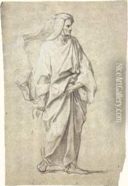 Etude De Personnage Drape Debout Oil Painting - Jean-Baptiste Corneille