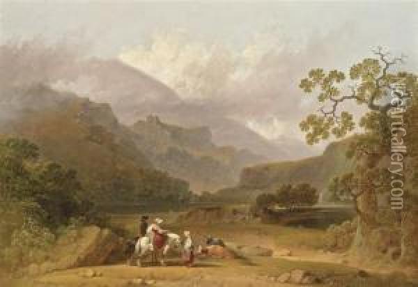 Pioneer Travelers Oil Painting - Joshua Shaw