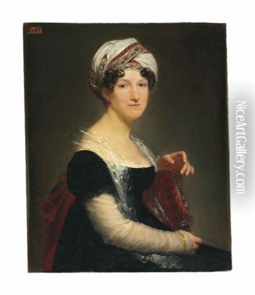 Portrait Of Madame Pean De Saint-gilles, Seated, Half-length Oil Painting - Pierre-Paul Prud'hon