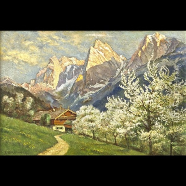 Veduta Alpina, Sud Tirolo Oil Painting - Franz Brenner