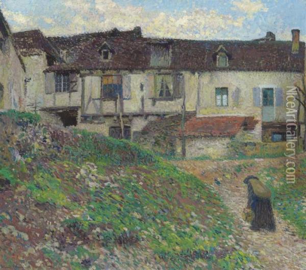 Entree La Village Oil Painting - Henri Martin